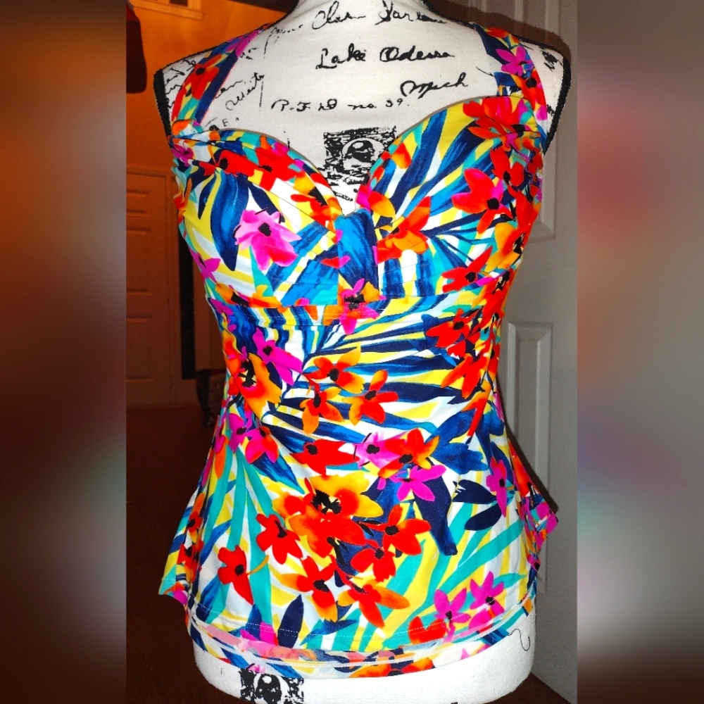 Chaps Gloral Multicolor Women's Bathing Suit